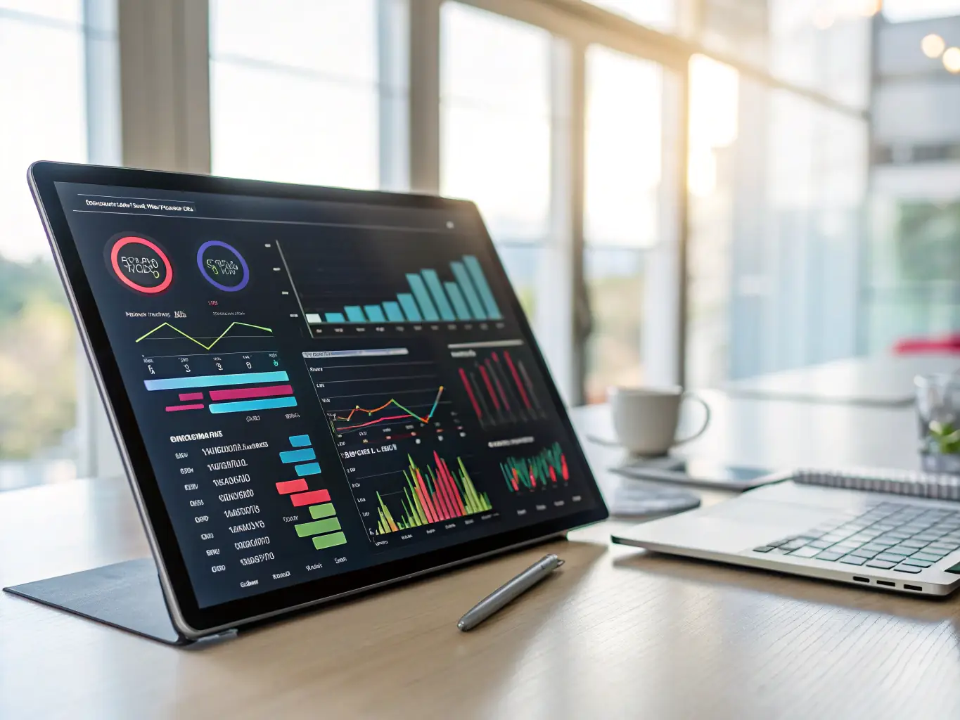 A visual representation of a dashboard displaying key performance indicators (KPIs) derived from process mining data, illustrating objective performance measurement in Lean Six Sigma.