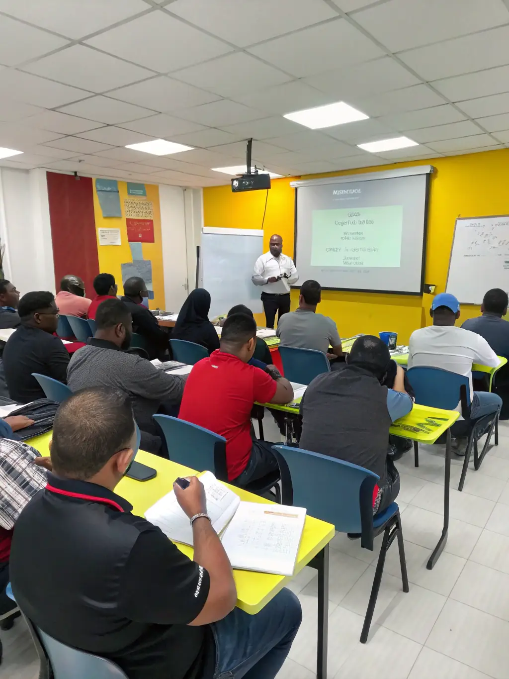 An image of a training session, with employees actively participating and learning how to use the new Odoo ERP system, emphasizing user adaptation and a smooth transition.