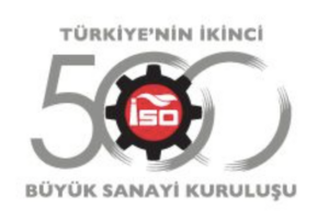 Logo for Türkiyenin İkinci 500 Büyük Sanayi Kuruluşu featuring a gear and large 500 typography