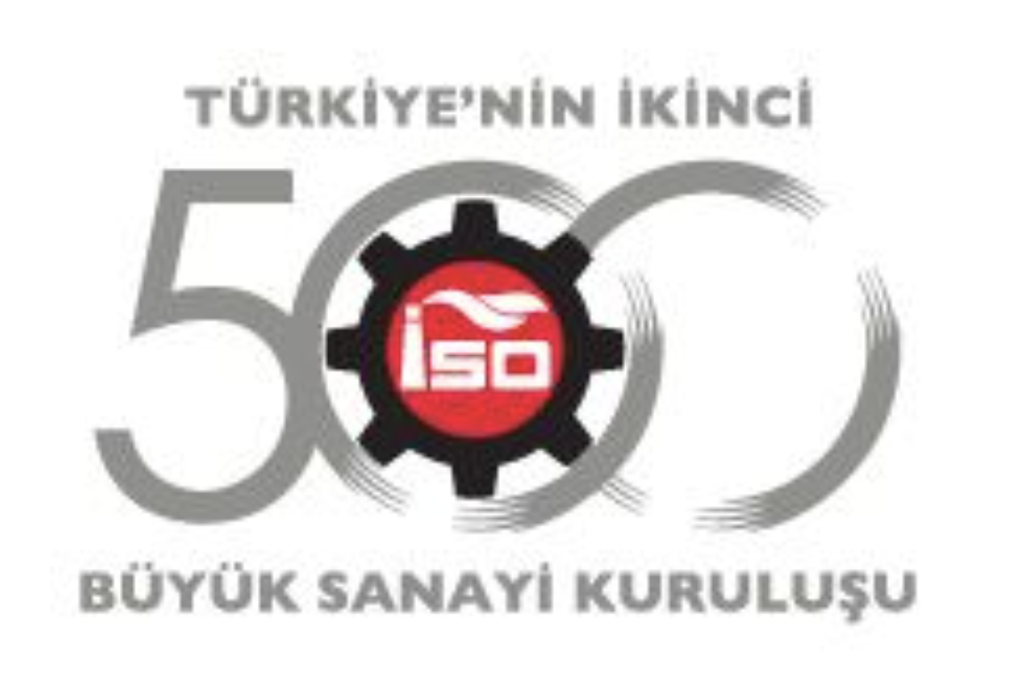 Logo for Türkiyenin İkinci 500 Büyük Sanayi Kuruluşu featuring a gear and large 500 typography