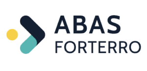 Ekran Resmi 20260821 152129 | MindDX Dijital Dönüşüm Teknolojileri ABAS Forterro logo showing a chevron shaped icon in dark blue and teal with a yellow dot next to the text ABAS FORTERRO